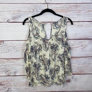 Charlotte Russe Open Shoulder 3/4 Sleeve Scoop Neck Top Large